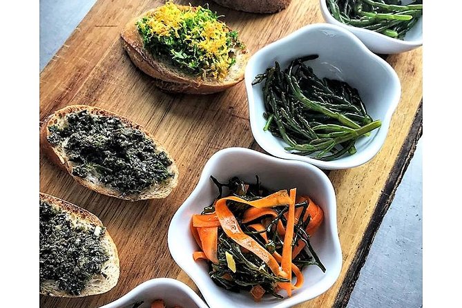 Abalone farm tour and tasting with coastal seaweed walk. Guided. 2 hours - A tasting menu built around sea and shore