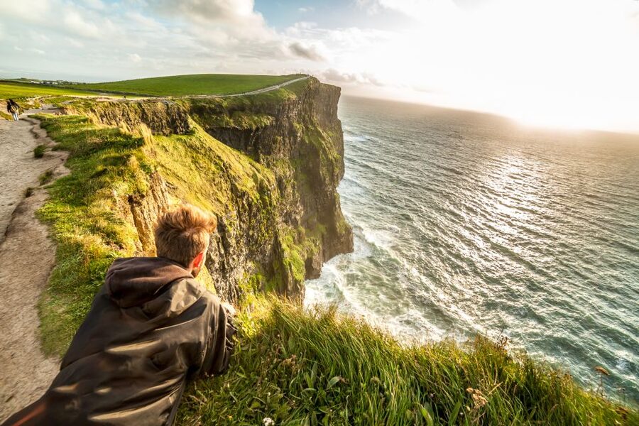 The Cliffs of Moher above the Atlantic in evening light