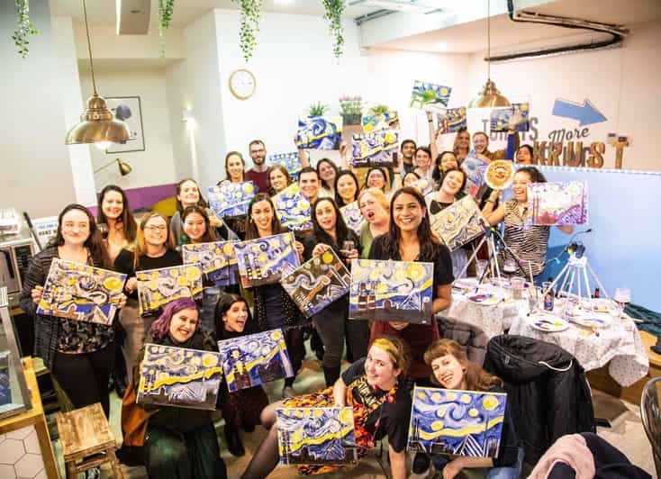 Dublin: Drinking and Painting Party with Art Instructor - Getting settled with your canvas and supplies
