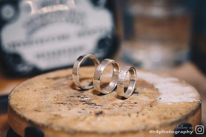 Dublin Jewellery Forge a Hammered Silver ring:Georges Street - Shaping the band with a mallet