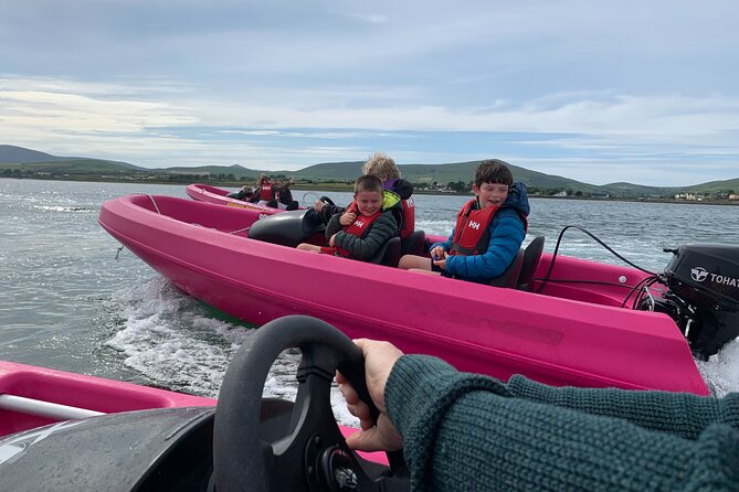 Funky Pink Self Drive Boats - Learning the controls before setting off